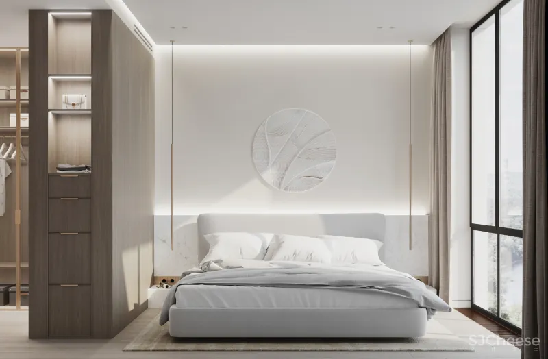 80㎡ 两室一厅，大理石、黄铜、原木这么搭更有轻奢范儿！