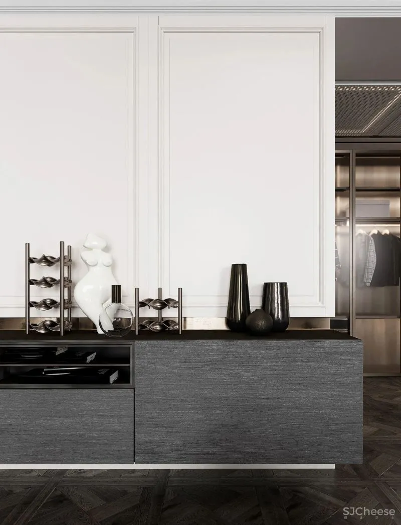 现代黑白灰 优雅石膏线，妥妥大宅范儿