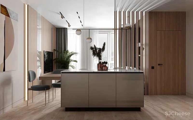 现代简约:一厅三室,灰色 木色,高级!