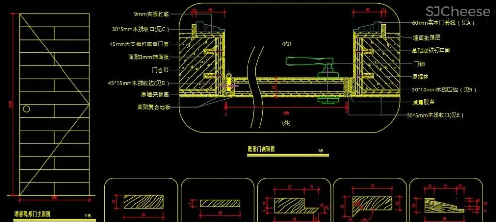 门节点搞不懂?是时候准备一份《各类门CAD节点详图合集-18种分类》了