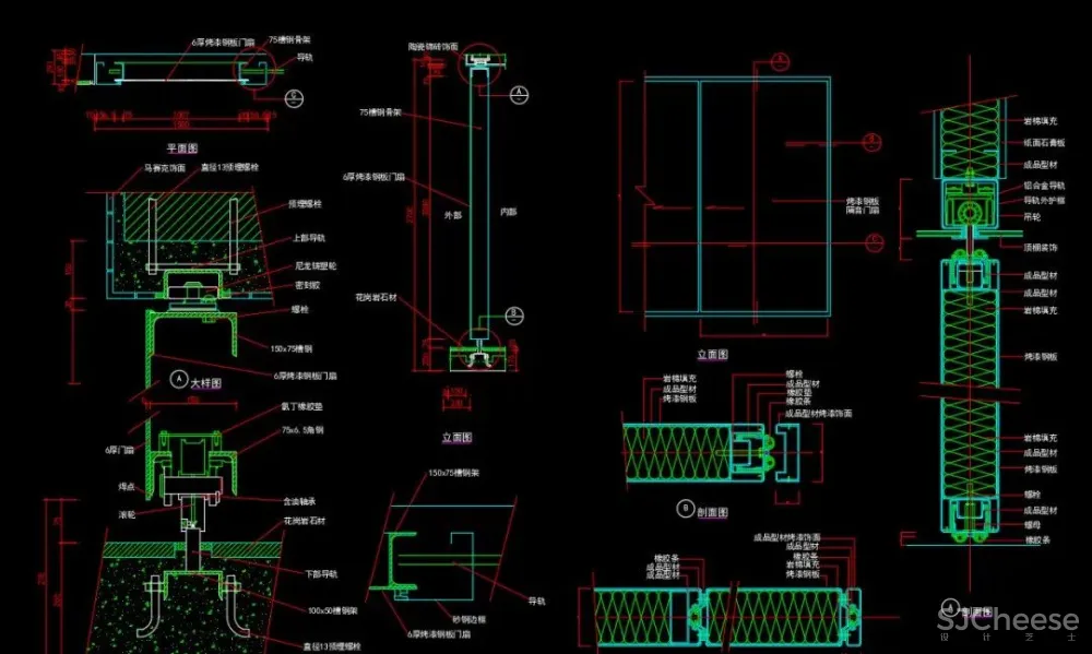 门节点搞不懂?是时候准备一份《各类门CAD节点详图合集-18种分类》了