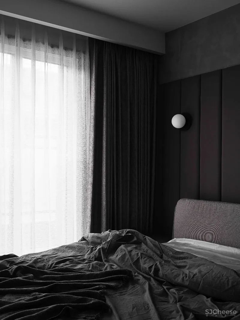 159㎡叠拼,经典黑白灰的至简之美 素图设计