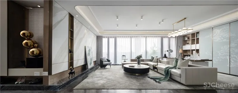 德方圆 | 160平样板间 水之绿 泉之韵