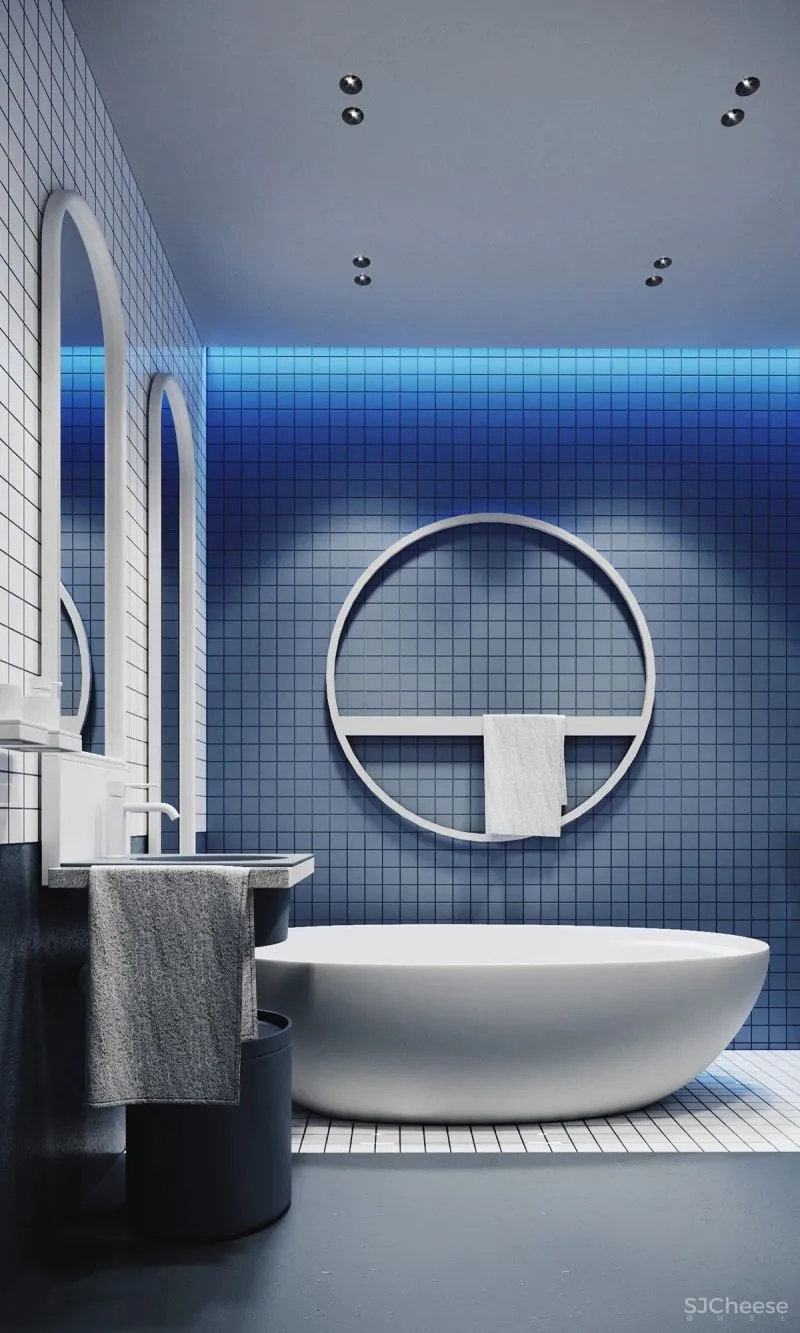 这3个蓝色调小家,敢于打破常规,自然不平常!