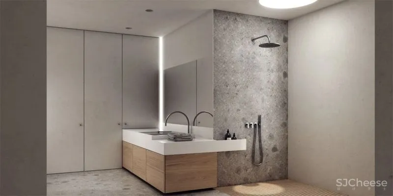 优雅自然风的浴室设计