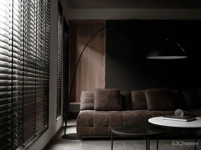 159㎡叠拼,经典黑白灰的至简之美 素图设计