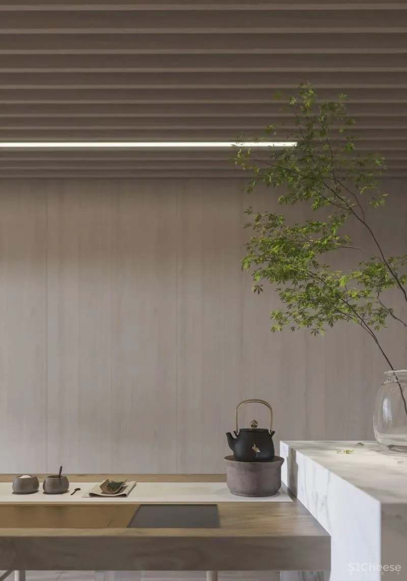 把茶室装进客厅，在这个家中，简洁是最高级的语言！