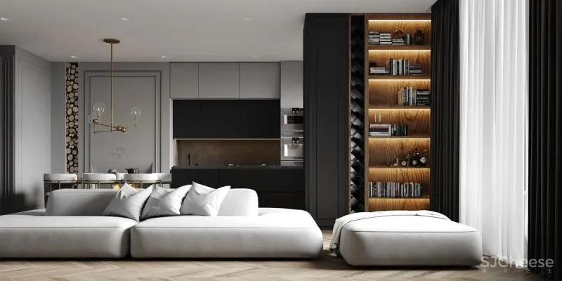 黑白缄默简约沉稳家居内饰