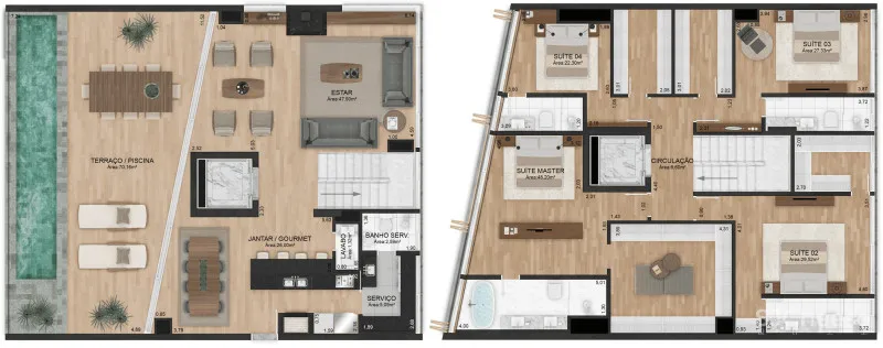 每个户型都有超大泳池,任何大平层跟它比都弱爆了!