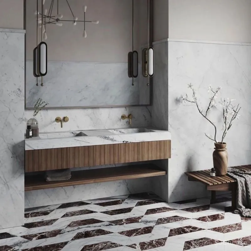 优雅自然风的浴室设计