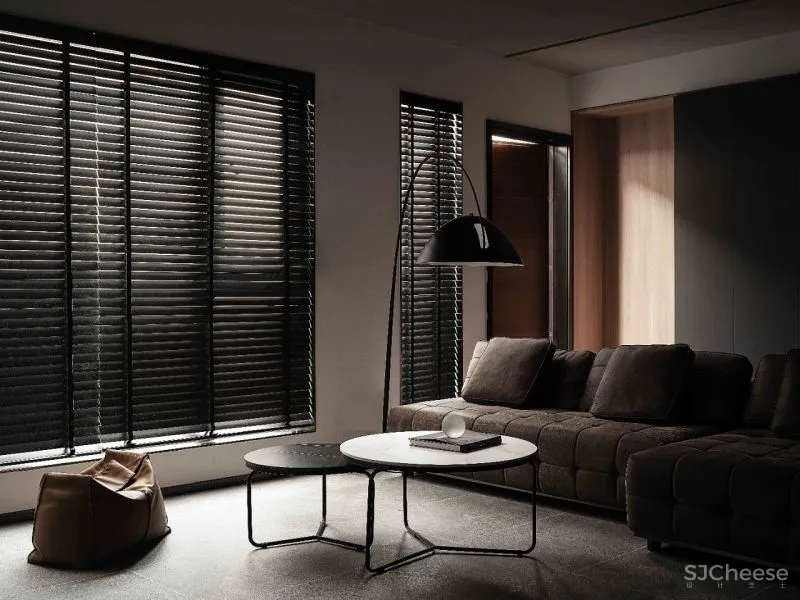 159㎡叠拼,经典黑白灰的至简之美 素图设计