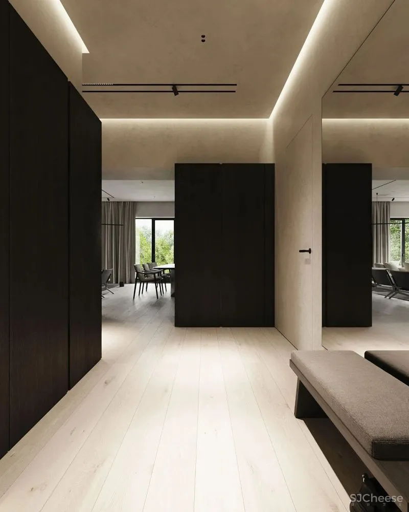 微水泥与木饰面,无限放大的高级感