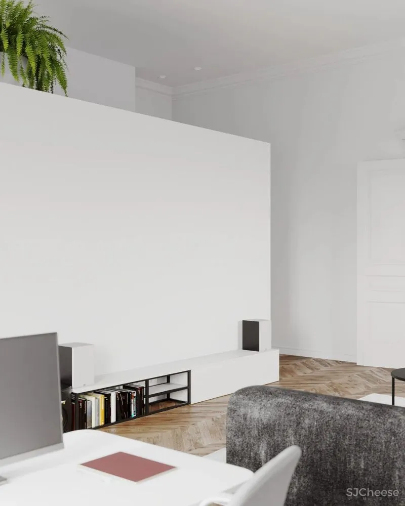 65㎡极简白的家，把卫生间放在“盒子”里，好看又显大！