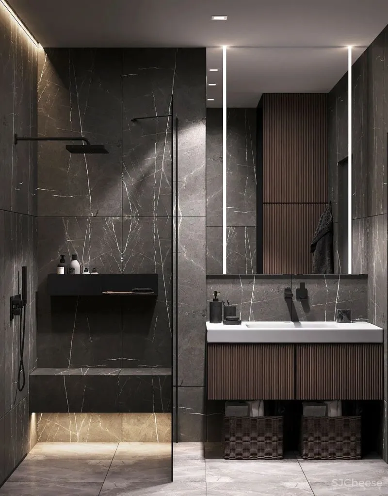 98.3㎡三居室,深色美宅!