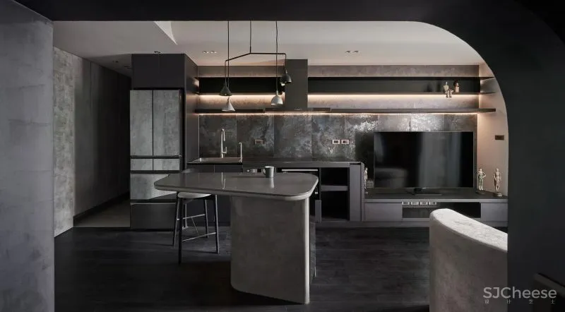 57㎡单人公寓,现代工业风错层空间