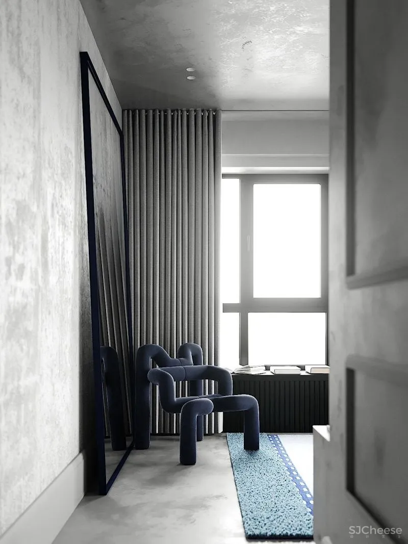 90㎡ 现代工业风,混凝土清漆这么用比大白墙更高级!