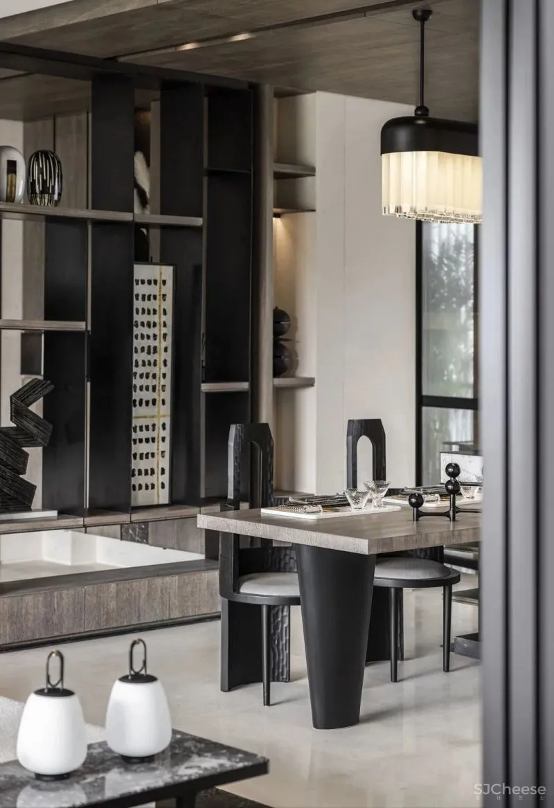 金属、石材、布艺，诠释最美墨色东方