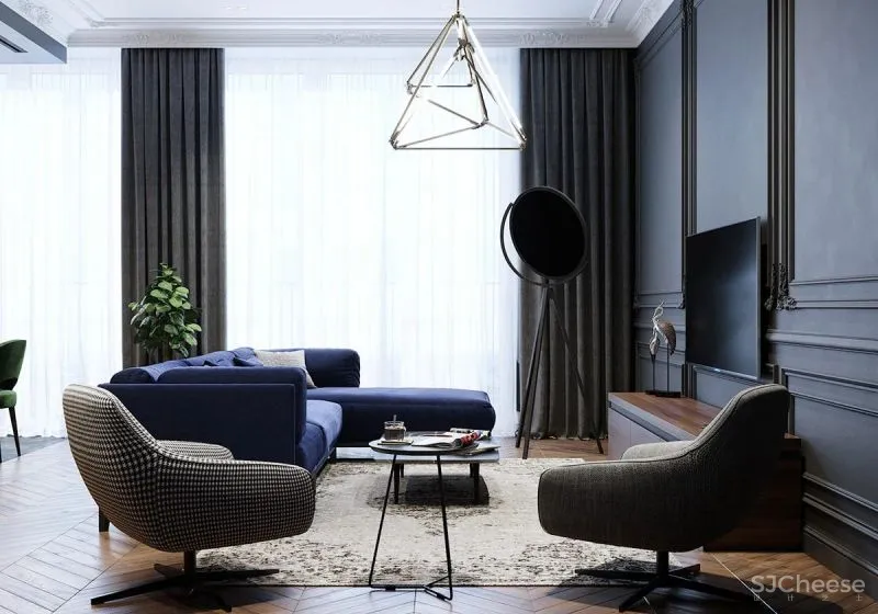 钴蓝色点燃空间气质