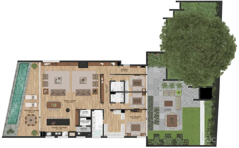 每个户型都有超大泳池,任何大平层跟它比都弱爆了!