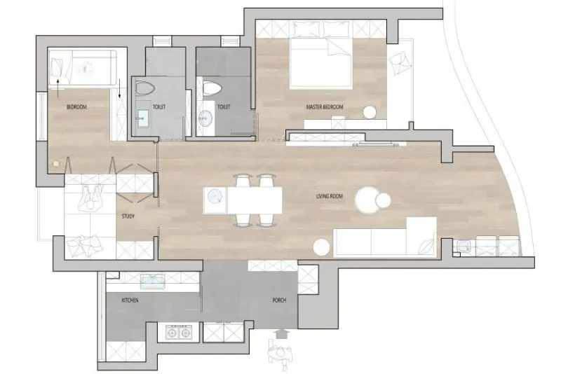 85后夫妻92㎡旧房翻新,塞下三居,却通透得不像话!更有高达35㎡收纳空间!