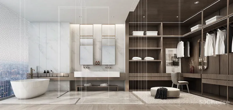 李玮珉力作 重庆千万级豪宅「万科.锦绣滨江」样板间效果图和实景照片