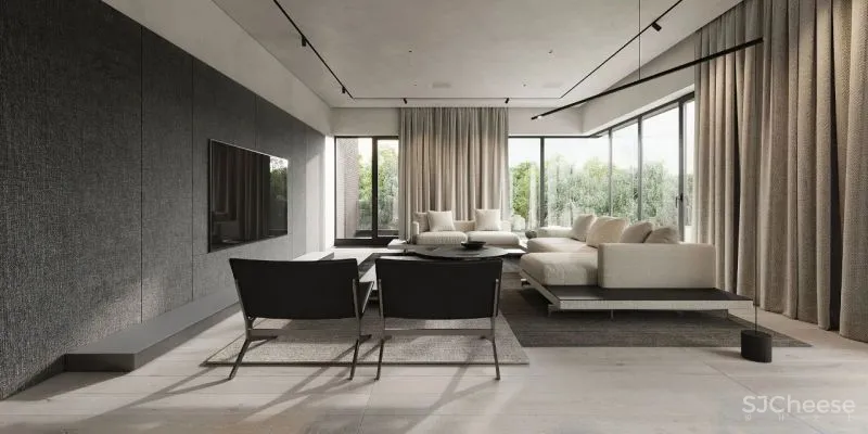 微水泥与木饰面,无限放大的高级感