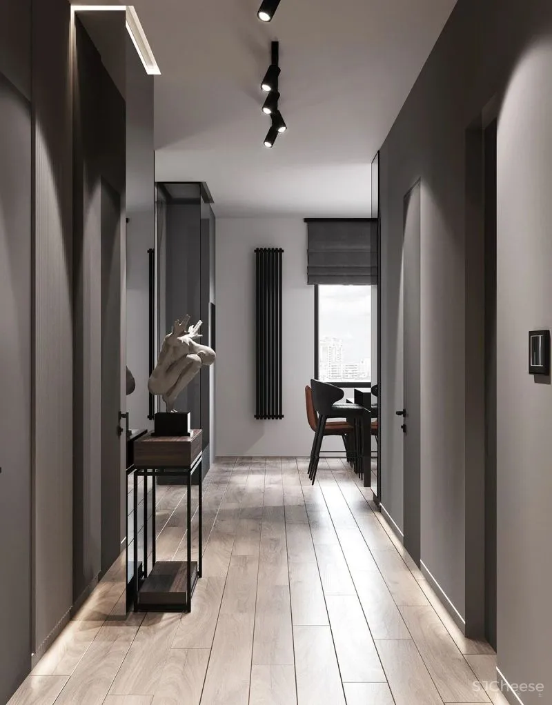 98.3㎡三居室,深色美宅!