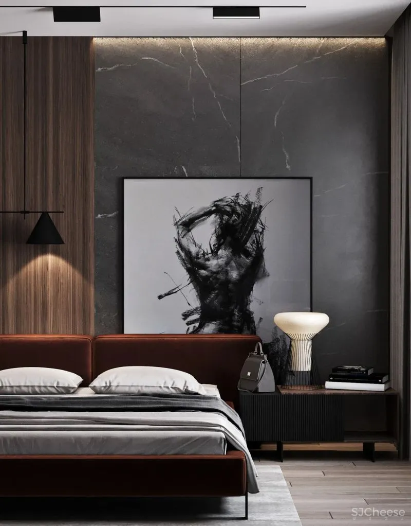 98.3㎡三居室,深色美宅!