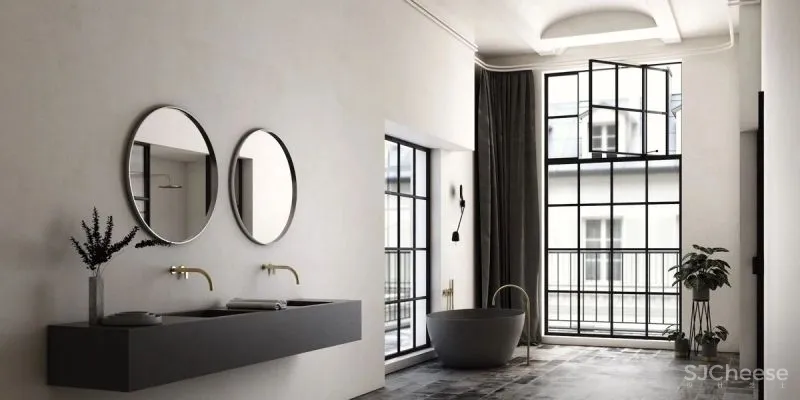 优雅自然风的浴室设计