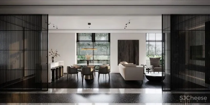 黑与白搭档的轻奢空间