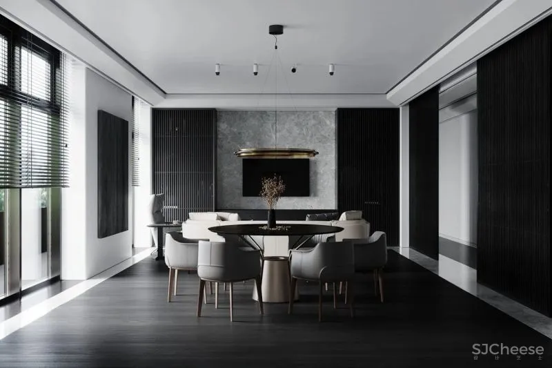 黑与白搭档的轻奢空间