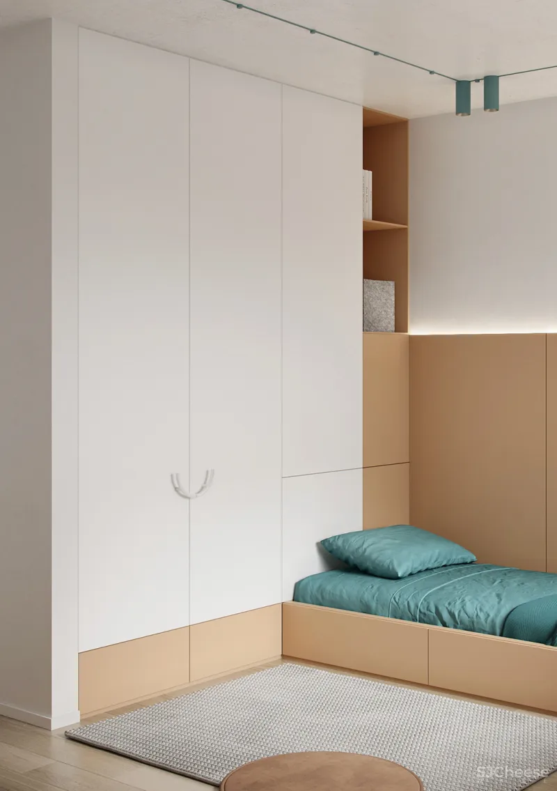 74㎡二居室,墙面这样做拼接,好看又个性!