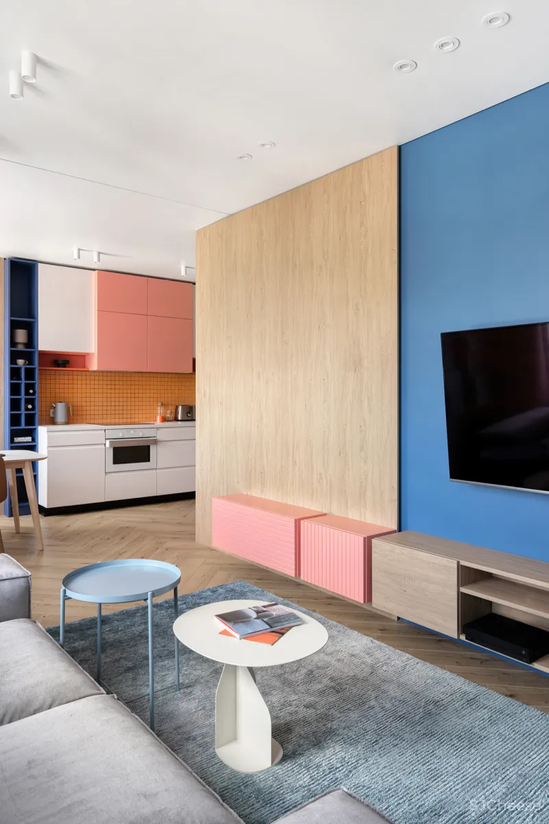 75㎡ 两房两厅，一体式橱柜这样用，收纳超多又显大