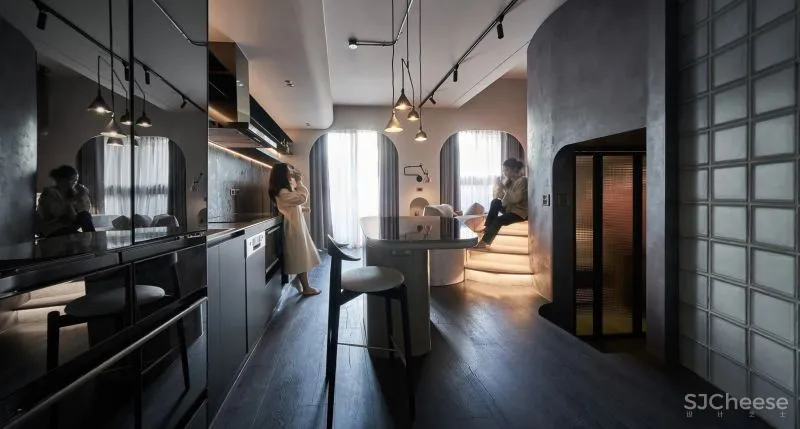 57㎡单人公寓,现代工业风错层空间