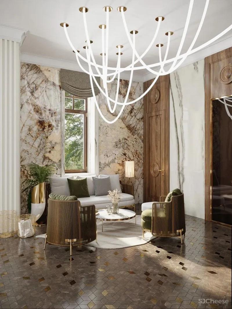 1100m²豪宅:看惯了极简,有点怀念这种“金碧辉煌”