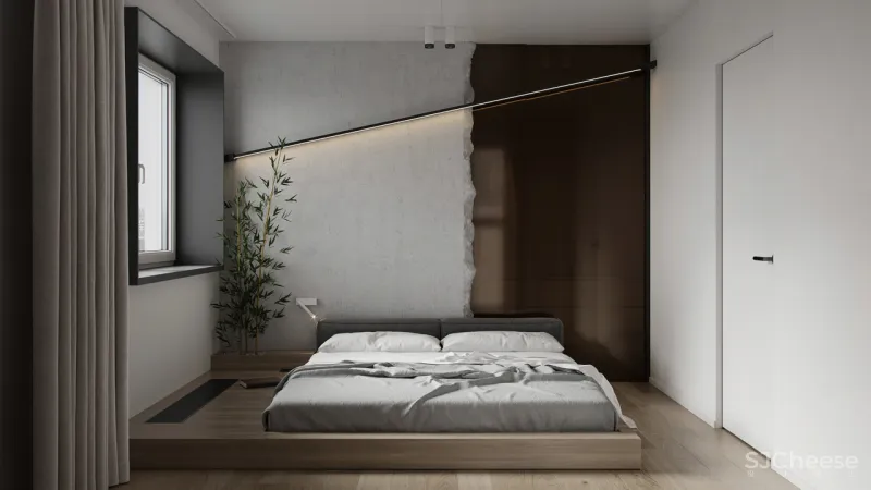 74㎡二居室,墙面这样做拼接,好看又个性!