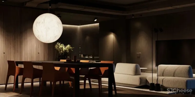 微水泥与木饰面,无限放大的高级感