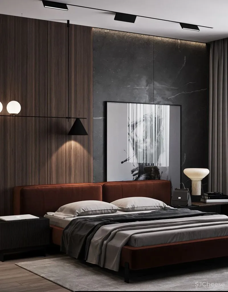 98.3㎡三居室,深色美宅!