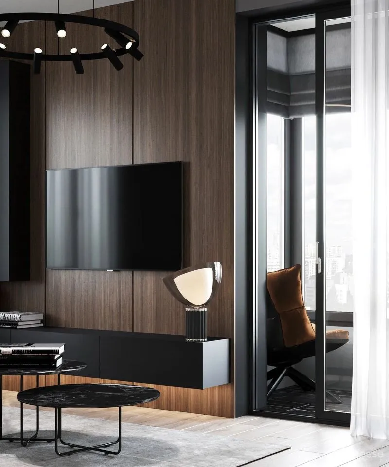 98.3㎡三居室,深色美宅!