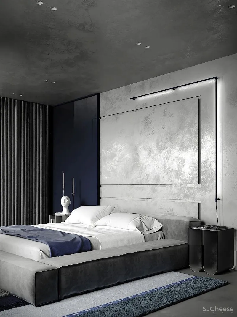 90㎡ 现代工业风,混凝土清漆这么用比大白墙更高级!