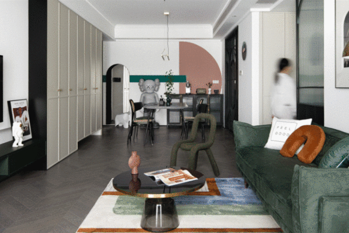 线条、色块和潮玩,这个89㎡比想象中还有料!