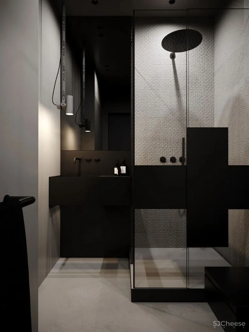 90㎡ 现代工业风,混凝土清漆这么用比大白墙更高级!