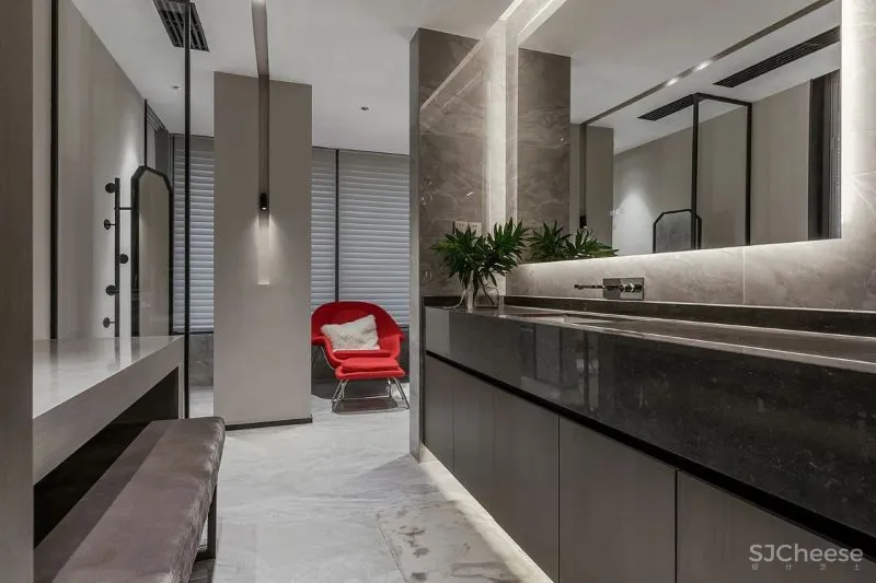 苏州400㎡暖灰大宅,通明洁净的生活享受!