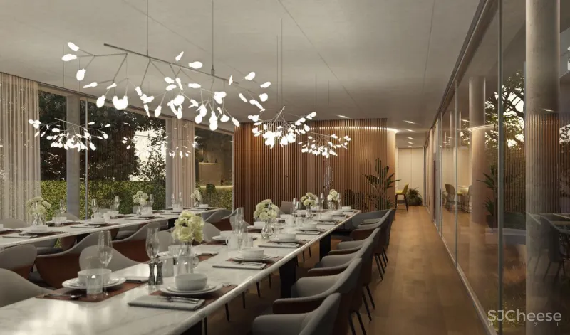 放弃顶层公寓,改做会所,这样布置整栋楼的格调都高了