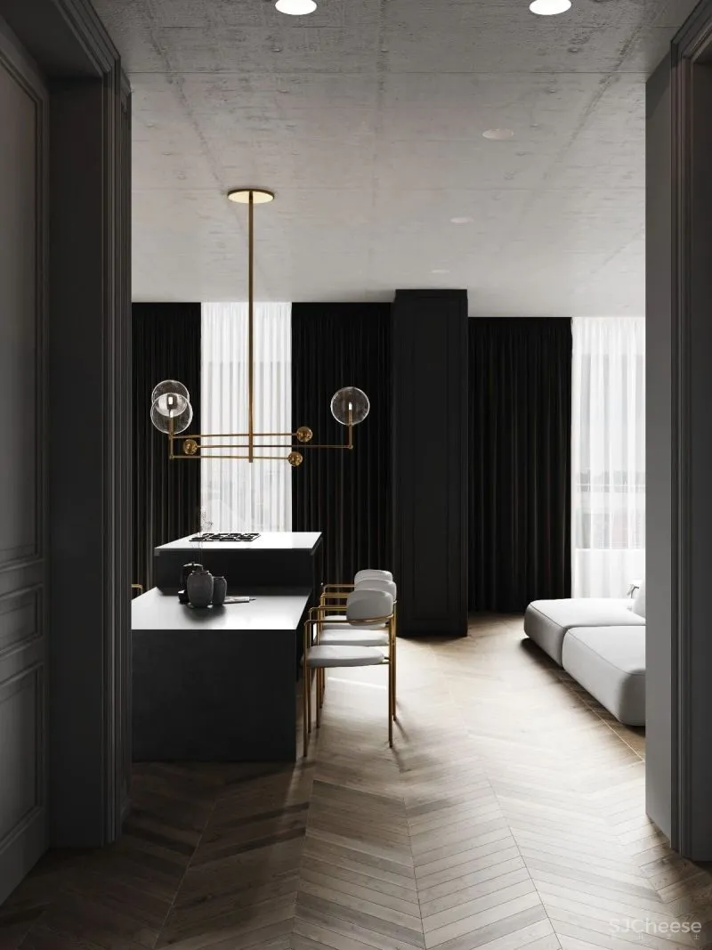 黑白缄默简约沉稳家居内饰