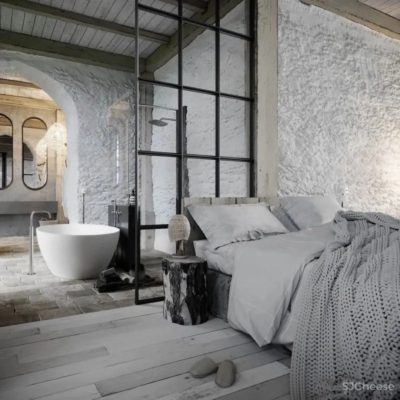 优雅自然风的浴室设计