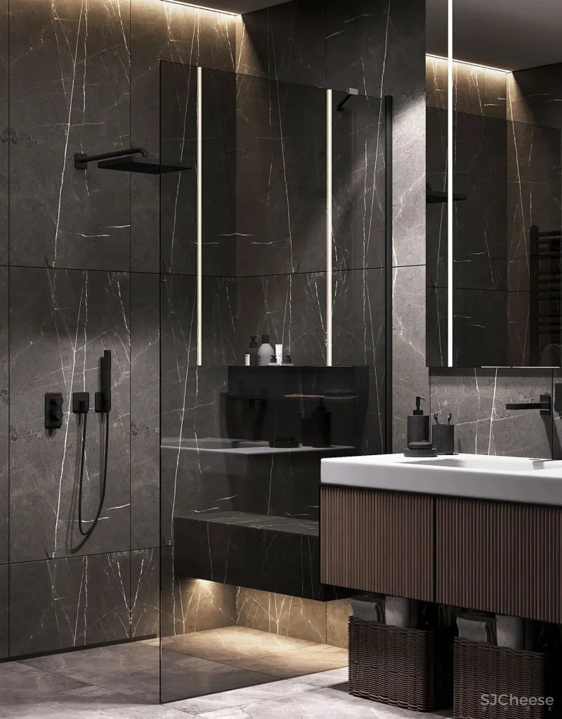 98.3㎡三居室,深色美宅!