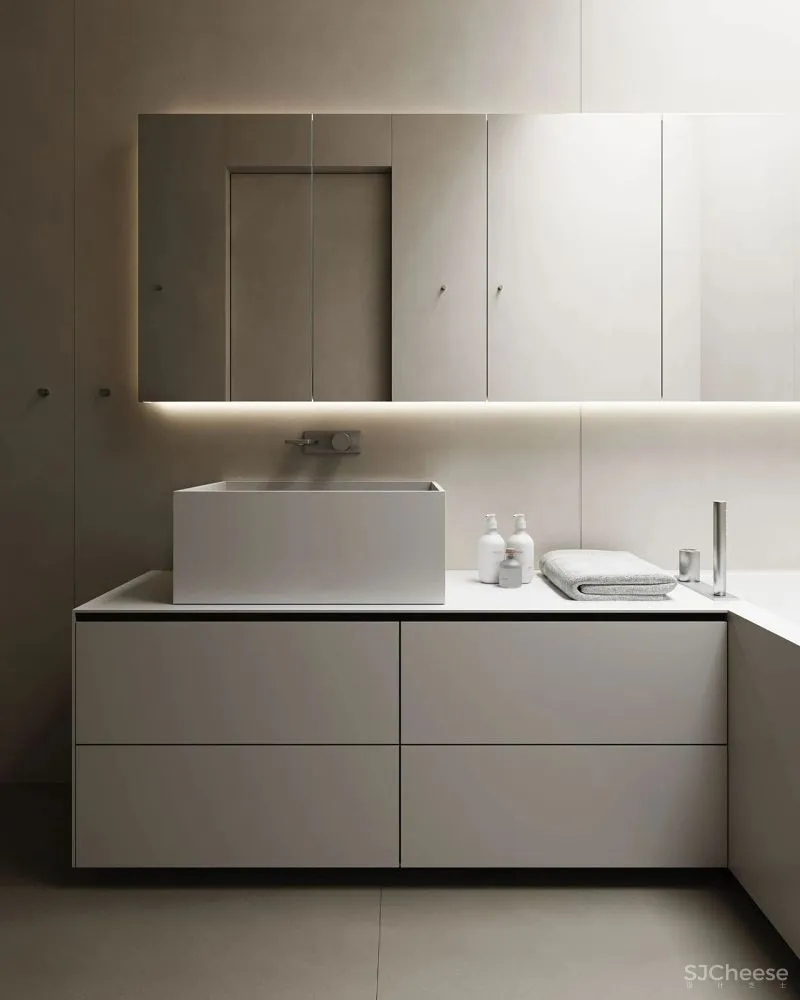 微水泥与木饰面,无限放大的高级感