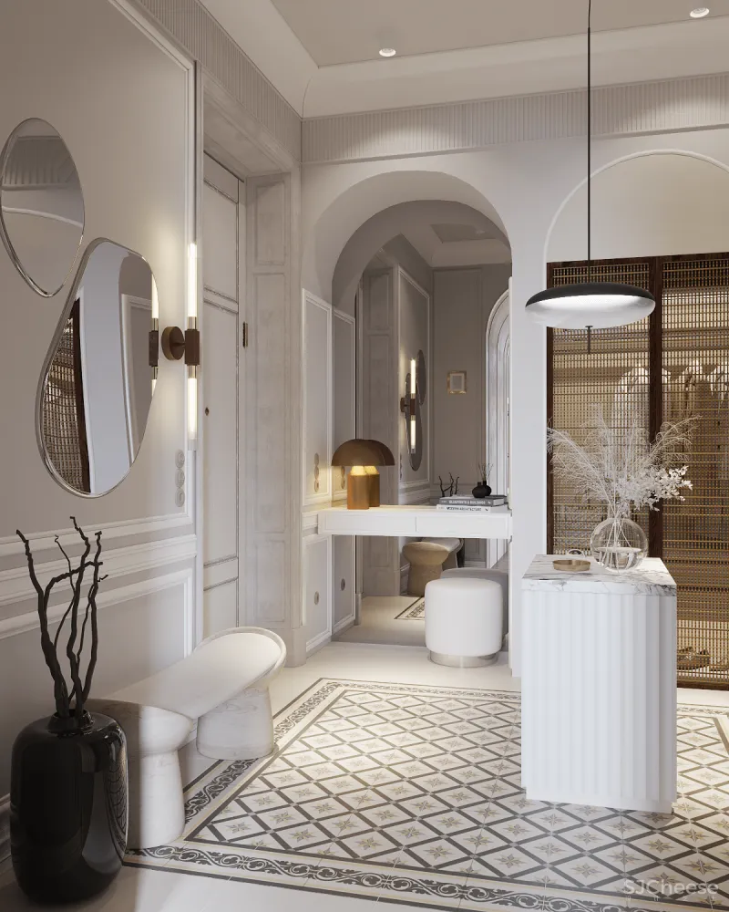 100㎡一室一厅，拱形元素这么用家里颜值翻一倍！