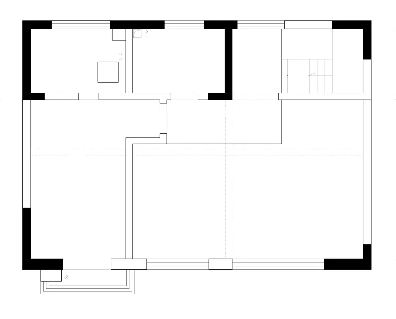 159㎡叠拼,经典黑白灰的至简之美 素图设计